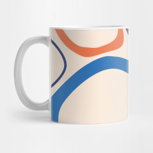 Mid Century Modern Abstract 8 Apricot, Blue, Cream Mug